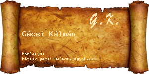 Gácsi Kálmán névjegykártya