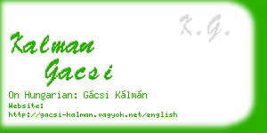 kalman gacsi business card
